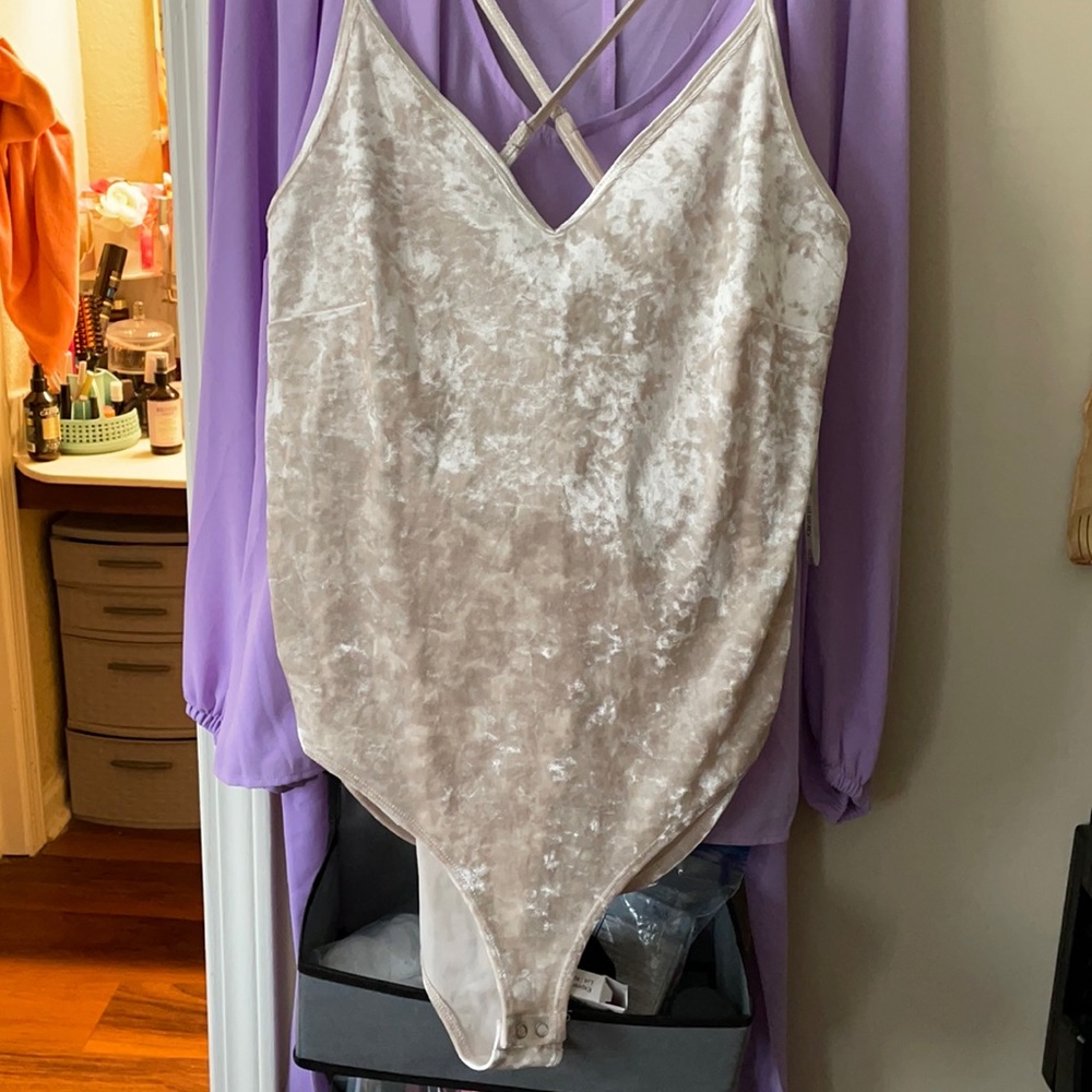 Forever 21 + Cream Velvet Bodysuit